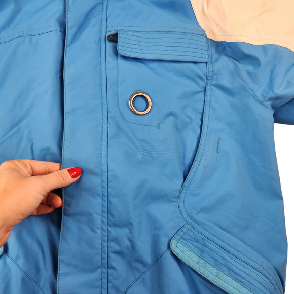 Oakley Jacket Mens Medium Blue White Colorblock Snowboarding Ski Graffiti - Picture 7 of 15